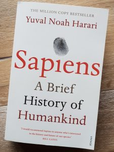 Image of the cover of Harari's 'Sapiens'